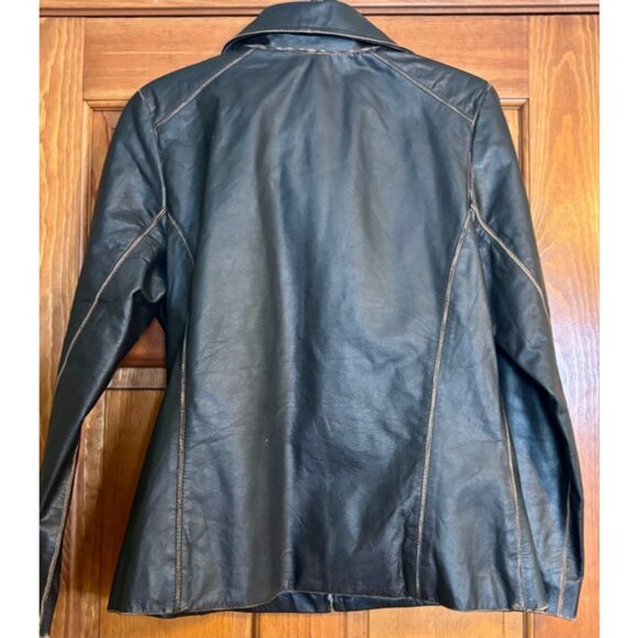 Cripple Creek Distressed Brown Leather Jacket Women’s Medium Qtr Horse Congress - Picture 10 of 12